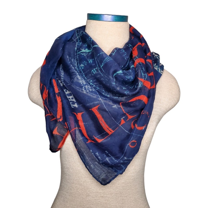 Dockside Nautical Anchor Scarf Shaw 36×36 Tim Coffey 2014 Head Wrap Sailor