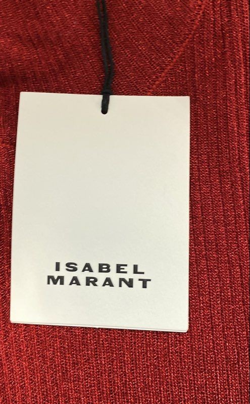 Isabel Marant Women's Red Josita Metallic Ribbed Knit Mock Neck Dress Sz 38 NWT gallery
