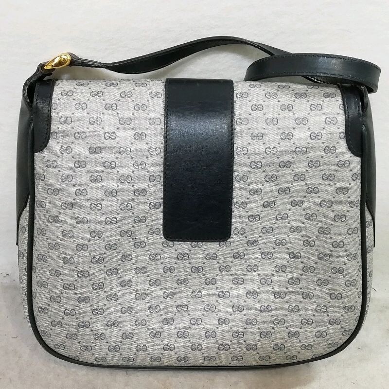 GUCCI Shoulder Bag Micro GG Canvas Navy Vintage Authentic From Japan gallery