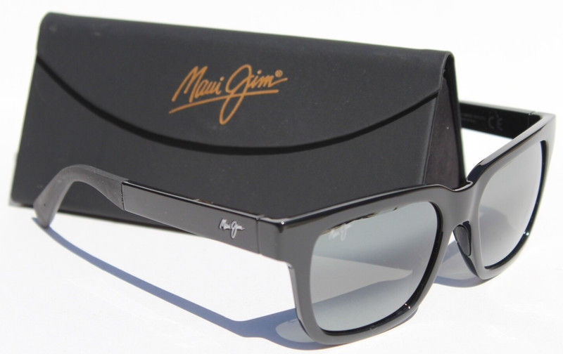 MAUI JIM Mongoose POLARIZED Sunglasses 540-02 Black/Grey Mirror Italy NEW