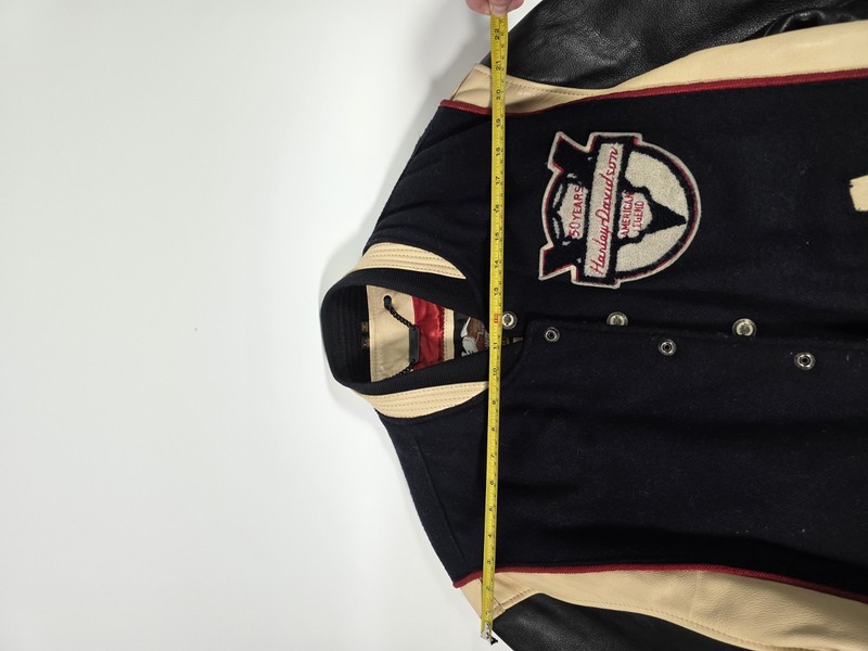 Vintage Harley Davidson Varsity Jacket Mens Large 1903 50 Year Anniversary gallery