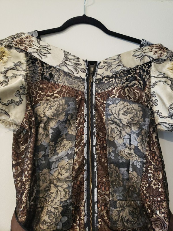 Beguile by Byron Lars Dress Sz 8 Anthropologie Brocade Floral - FLAW (K gallery