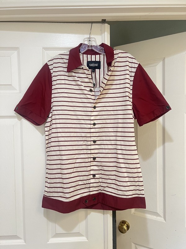 Collectif "DAVID STRIPED" 50s STREIFEN Two-Tone KURZARM Herren HEMD Rockabilly S gallery