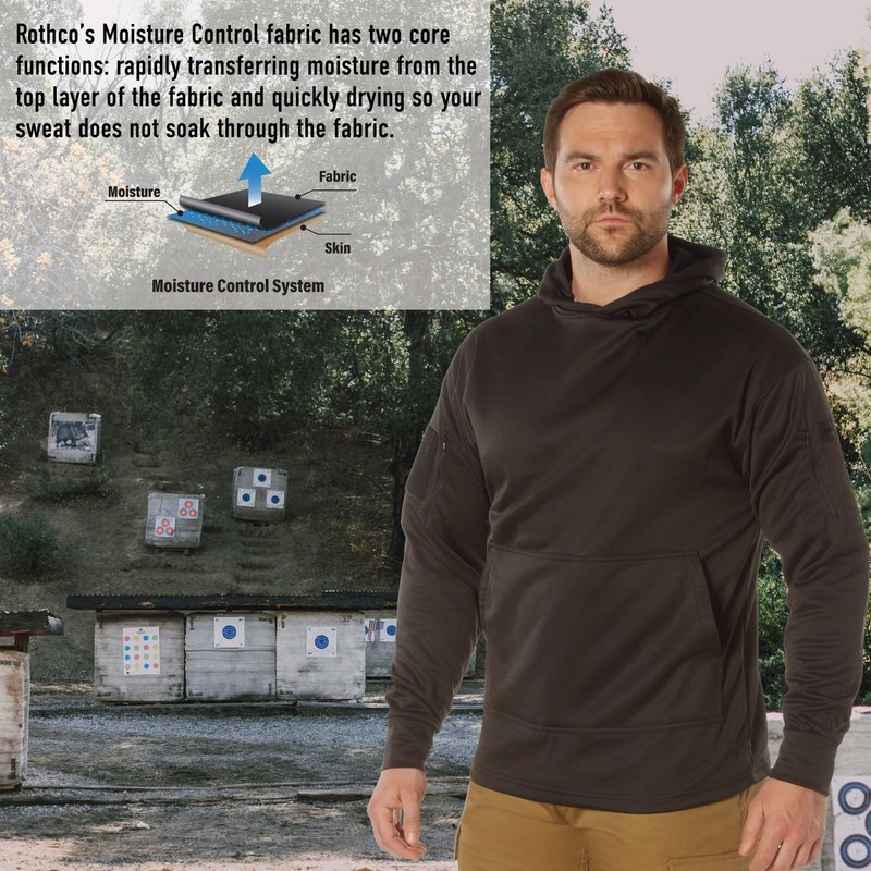 Mens Solid Concealed Carry Hoodie Pass Through Kangaroo Pocket CCW gallery