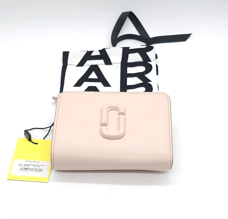 Marc Jacobs The Covered J Marc Mini Compact Wallet Rose New JL25026