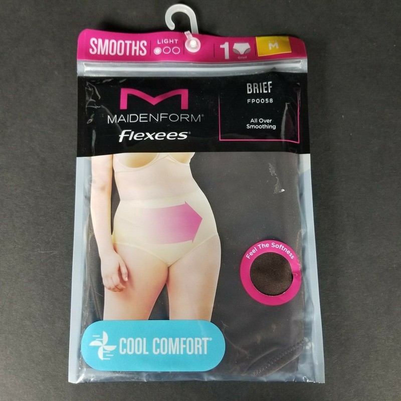 Maidenform Flexees Womens Brief Cool Comfort Size M Dark Brown Smoothing
