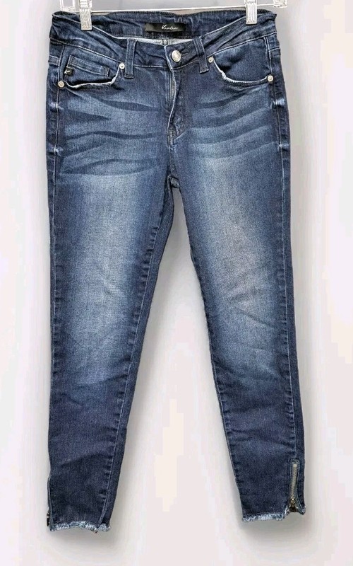 Kancan Los Angeles Jeans Estilo Style Zip Ankle Frayed Hem Size 5 (26)