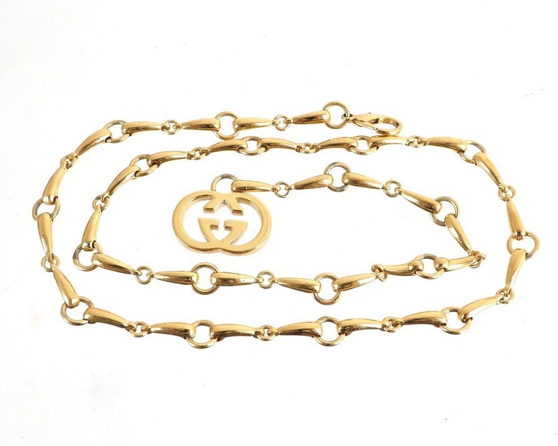 GUCCI Belt Interlocking G Horsebit Chain Belt 100cm Gold Women’s Unisex