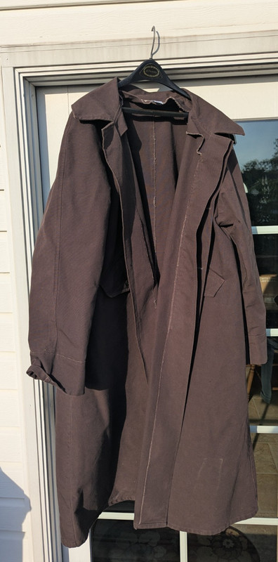 Frontier Classics Duster Full Length Mens XL 100% Cotton Canvas Dark Brown ~ 52″