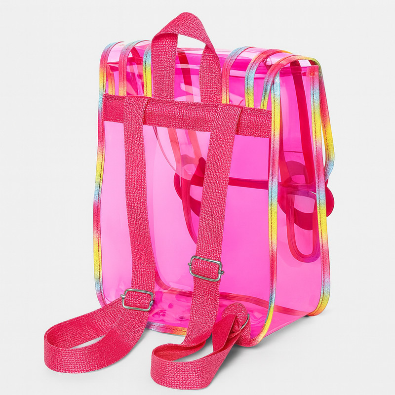 Clear Pink Backpack with Rainbow TrimKids gallery
