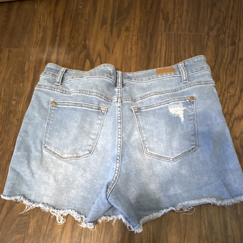 Judy Blue Women's Blue Denim Cut Off Shorts Size XL Mid Rise 5-Pocket Light gallery