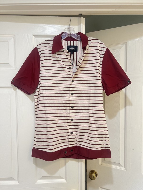 Collectif "DAVID STRIPED" 50s STREIFEN Two-Tone KURZARM Herren HEMD Rockabilly S gallery