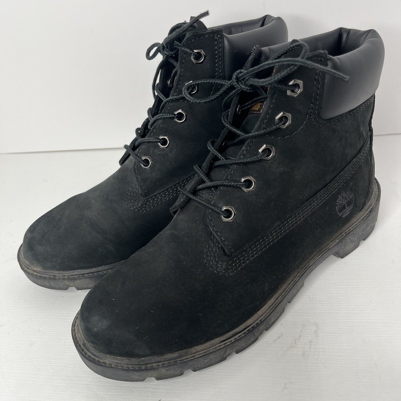 Timberland Premium Mens Size 4 Women’s 6 Waterproof Boots Black Nubuck