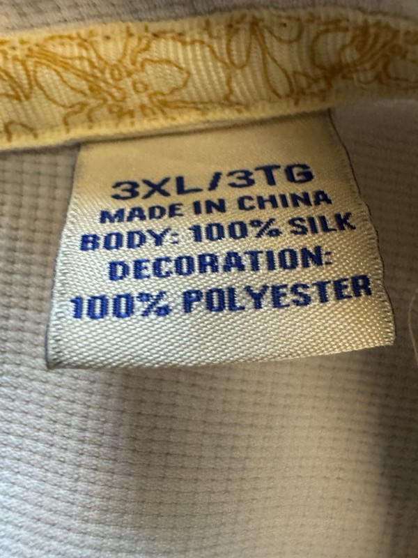Tommy Bahama 100% Silk Camp Shirt Mens 3XL Original Fit Ivory Pineapple Logo gallery