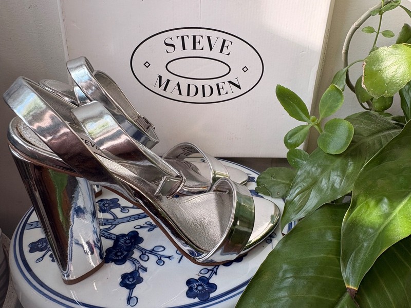 Steve Madden Treasure Silver – Block sandal