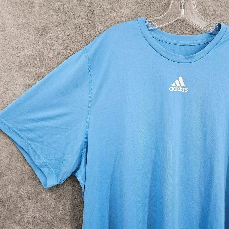 Adidas Creator Tee 2XL Light Blue White Short Sleeve Aeroready Logo EK0084 New gallery