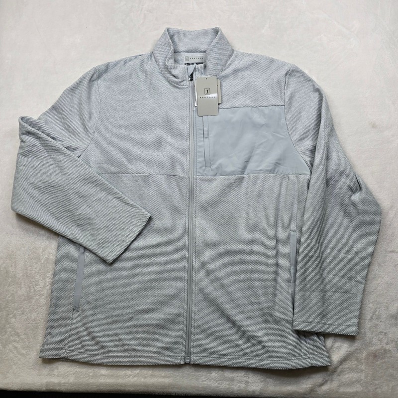 PGA TOUR Zip Fleece Jacket Mens XL Gray Heather Thermal UPF 50 $100 NEW gallery