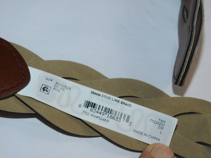Womens Brown Braid 2X Belt Gold Tone Buckle 49 inches gallery