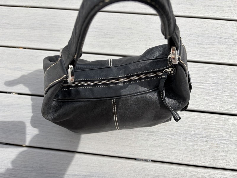 TOD'S Black Leather HOBO 87-09 Shoulder Bag 9x11 ITALY gallery
