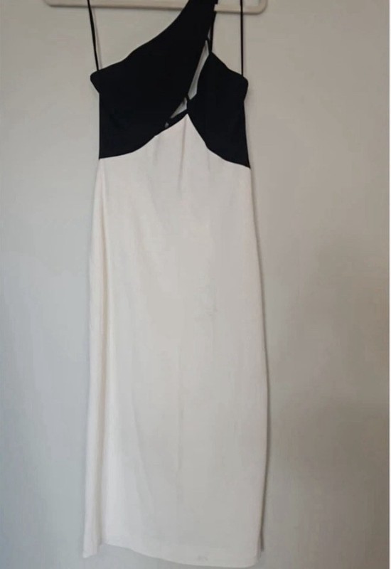 Reiss Elodie One-Shoulder Bodycon Midi Dress – White – Size 4