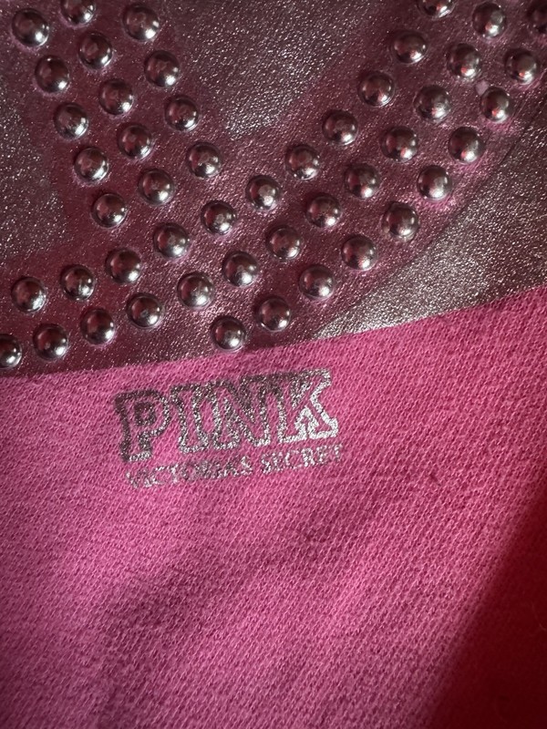 PINK Victoria’s Secret Pink Full Zip Hoodie Peace Heart Studded Pockets XS gallery