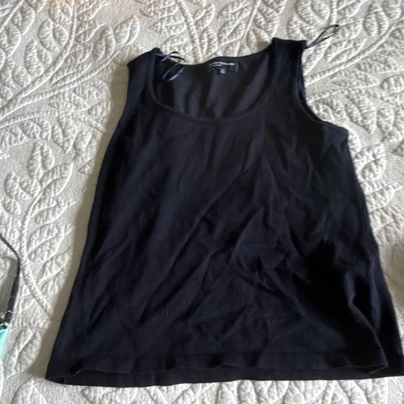 Jones New York Signature Women’s Black Solid Scoop Neck Sleeveless Tank Top M