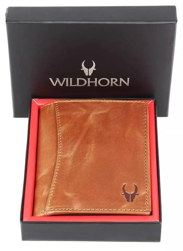 RFID Blocking Tan Crunch Genuine Leather Men's Bifold Wallet 2 Center Flap New gallery