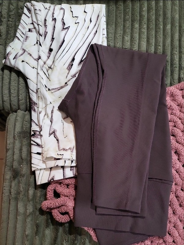 CALIA Women’s XL Regular Ankle Leggings Lot of 2 Brown/White Abstract