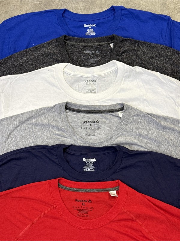 Reebok Men’s Short Sleeve 6 Pack New T-Shirt, Size LARGE (6 Colors Pack)