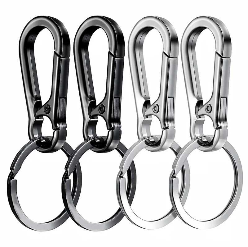 4pcs Metal Carabiner Clip Keychains Key Holder Hooks for Keys & Organizers – NEW
