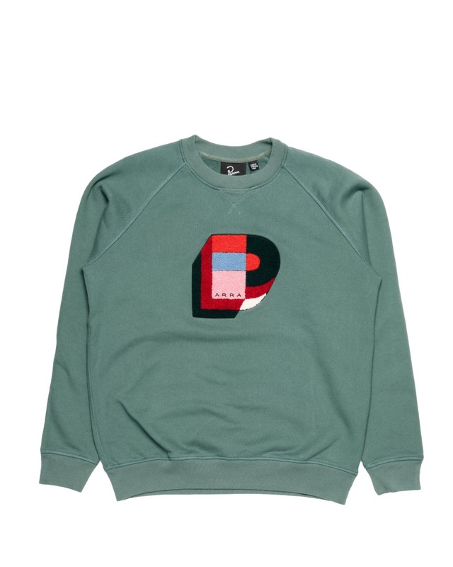 By Parra Building Block Logo Crew Neck Sweatshirt – Green, Medium
