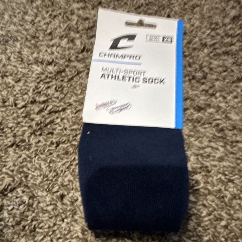 Champro Multi-Sport Athletic Socks Solid Blue Over-the-Calf Tube Style XS