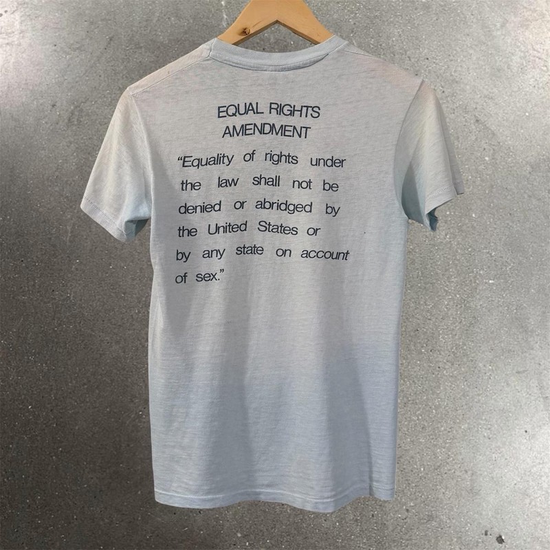 Vintage 70s ERA Equal Rights Amendment Voting Suffrage Blue T-shirt Size S
