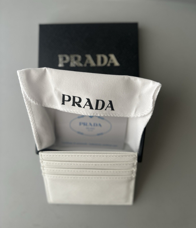 Prada White Leather ID/Document Holder Card Case for Women Solid