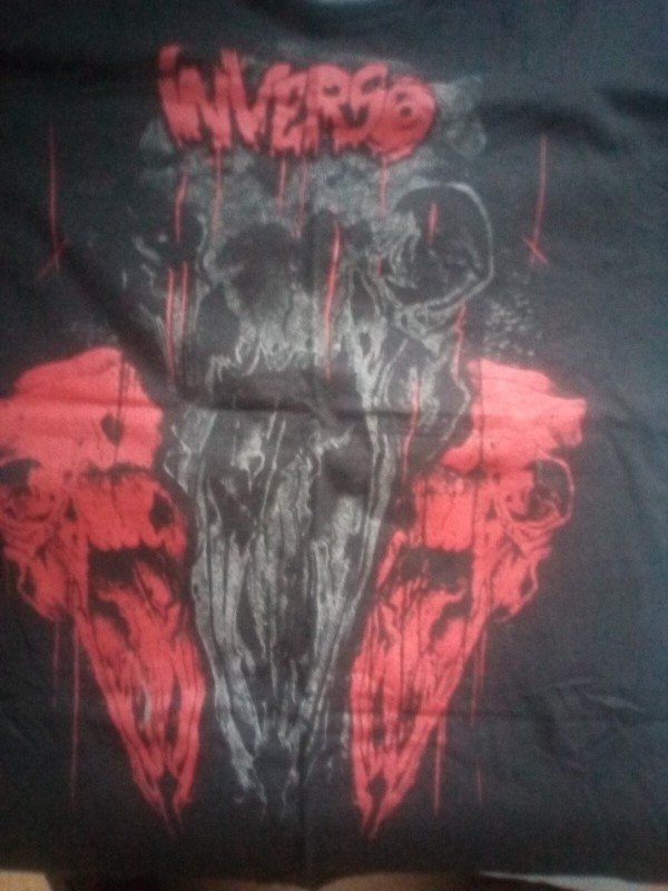 INVERSO CLOTHING SIZE M BLACK SHIRT SKULL PUSHEAD PUNK DOOM CRYPTIC SKATE CRUST