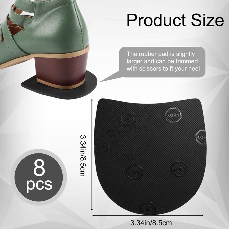 4 Pairs Boot Heel , Rubber Heel Repair Kit, 6-7 mm Thick, for Boots and Forma... gallery