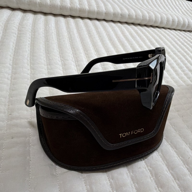 Tom Ford TF1154 ECO 01A Square Sunglasses Black Frame Gray Tinted UV400 gallery