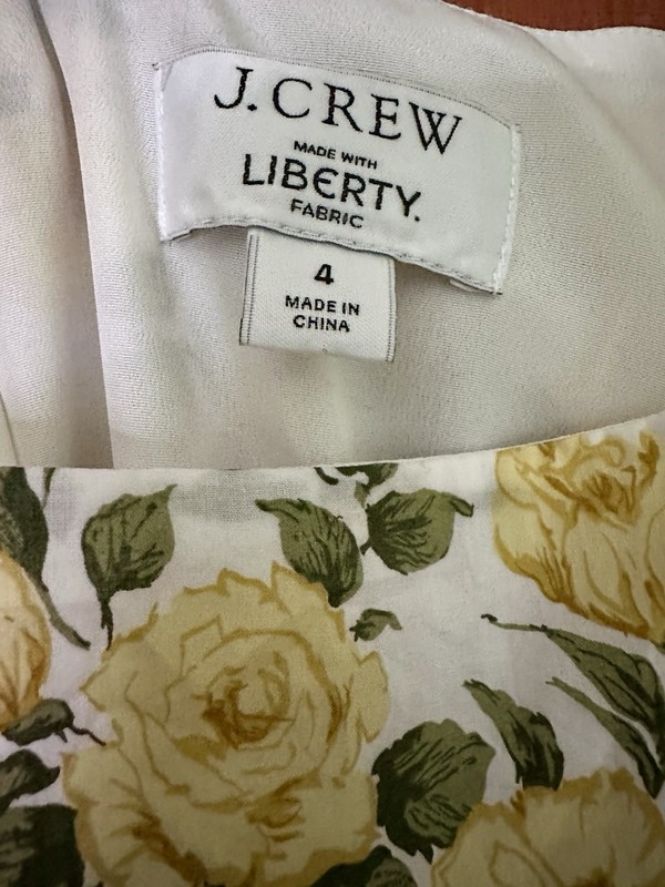 J.CREW Liberty Floral Carline Rose Smocked Waist Square Neck Sundress Cotton 4 gallery