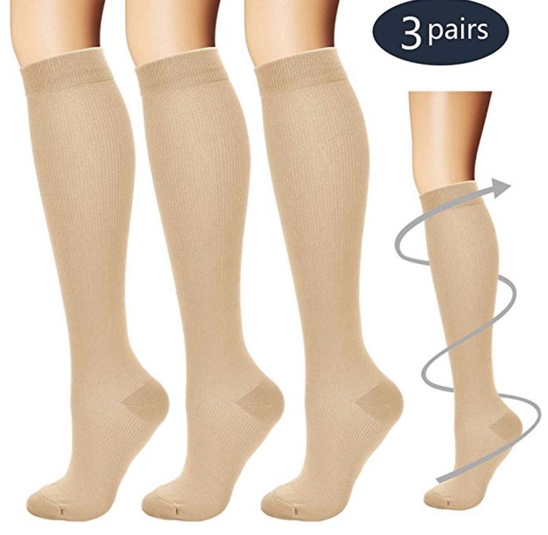 (3 Pairs) S-4XL Compression X Socks Knee High 20-30mmHg Graduated Mens Womens gallery