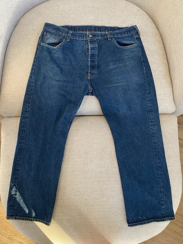 501 Levi’s 42×30 Men’s Blue Denim Straight Jeans Regular Fit Button Fly