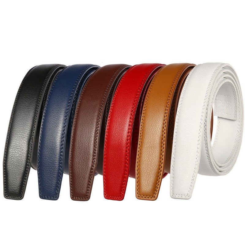 3.1cm Business Men's Automatic Buckle Belt Multicolor Leather Ratchet Strap Gift gallery