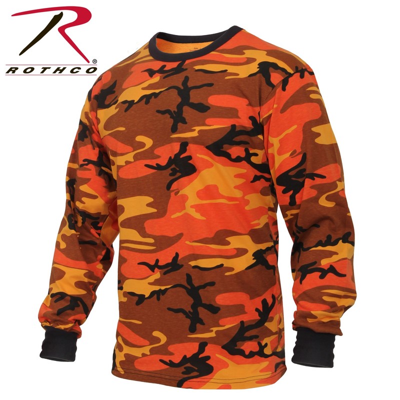 3136-L Rothco Long Sleeve Camo T-Shirt [Savage Orange Camo, Large]
