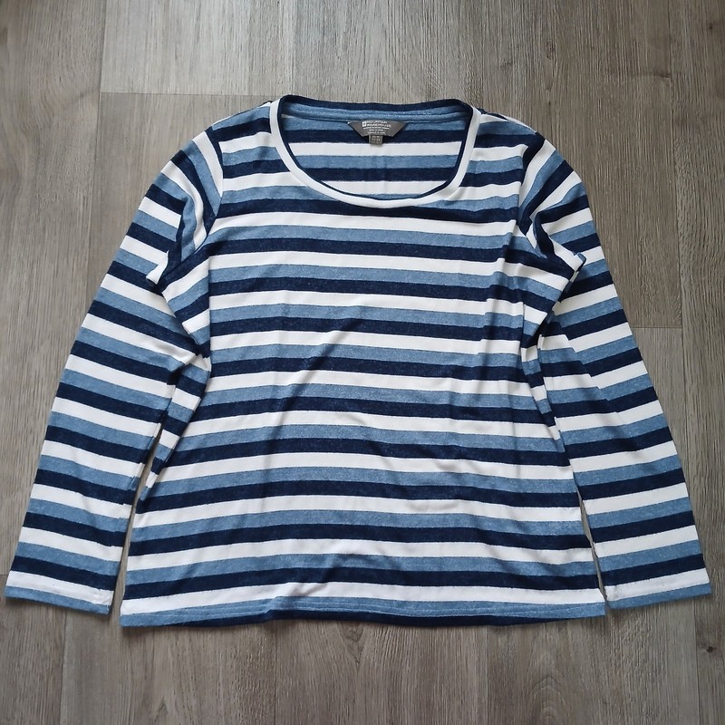 Mountain Warehouse Long Sleeve Top Women’s Size 16 Blue Navy White Striped Knit