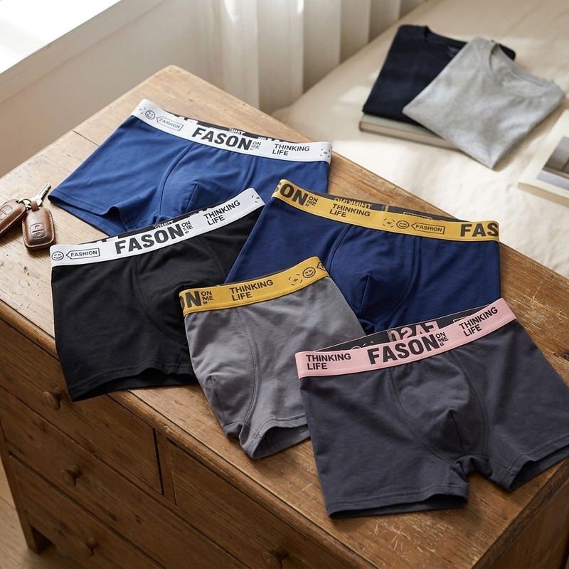 5Pcs Men’s Comfortable Summer Boxer Briefs Breathable Underwear S-XXL