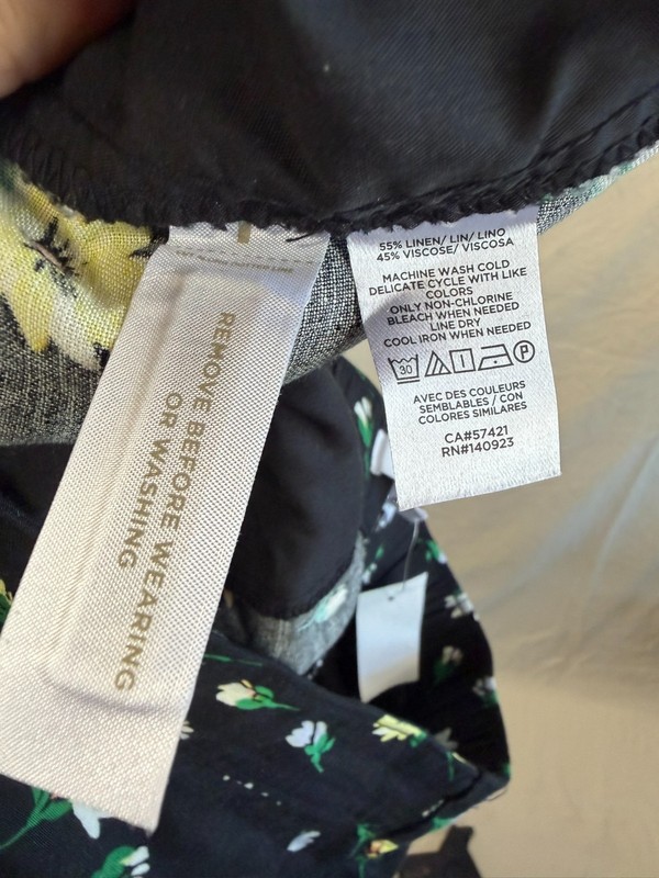 LOFT Brand Waist Floral Print Wide Leg Crop Pants Size Large gallery