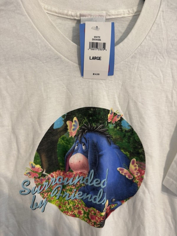 Vintage Eeyore Shirt Adult Large 90s Y2K Disney Winnie The Pooh NEW NWT White