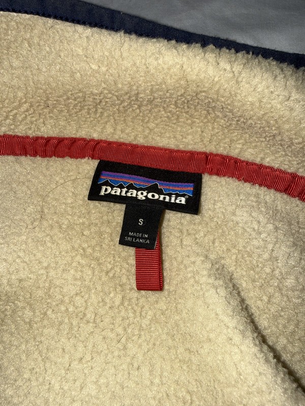 Patagonia Retro Pile Quarter Zip Fleece Mens S Tan Khaki Navy 22811 gallery