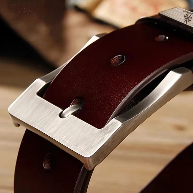 New Fashion Luxury Belt For Men PU Leather Belt Metal Pin Buckle High Quality