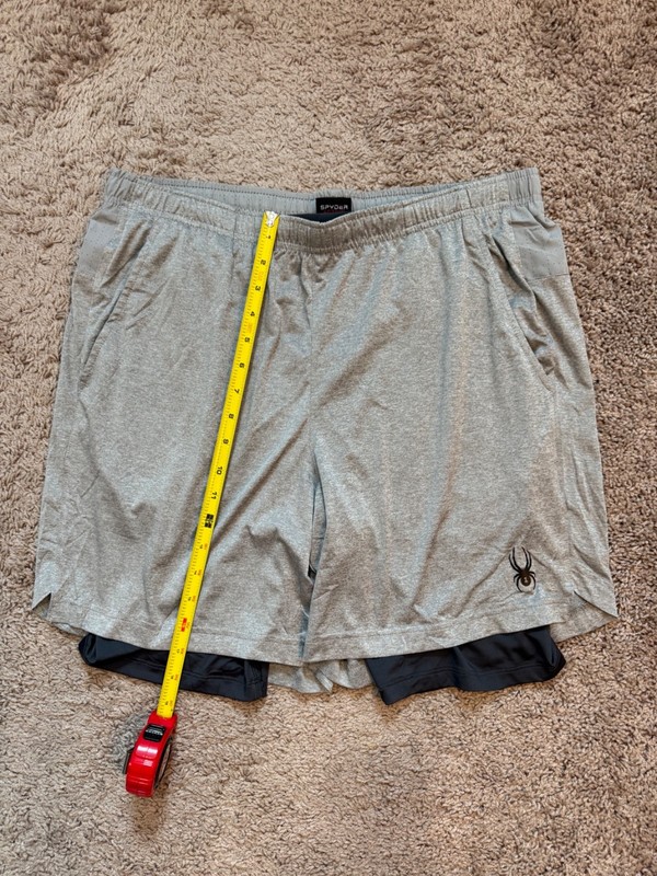 Spyder Proweb Mens 32 Gray Stretch Lined Performance Athletic 6″ Inseam