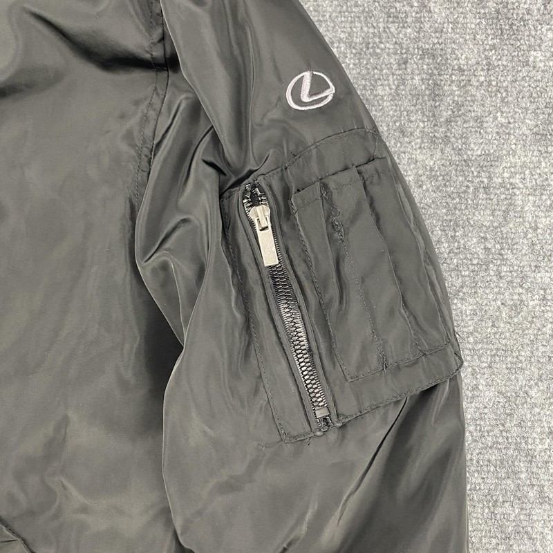 Fossa Apparel Wingover Bomber Jacket Mens Small Black Lexus Logo Full Zip 1518 gallery